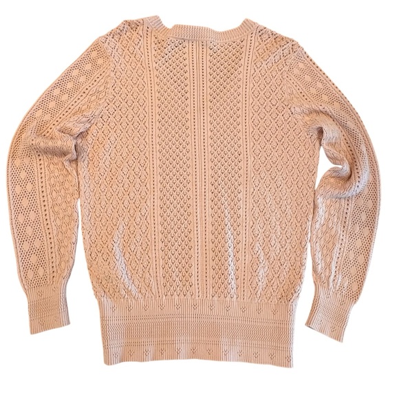 NWOT White House Black Market Pink Knit V-neck Sweater L - Picture 5 of 8